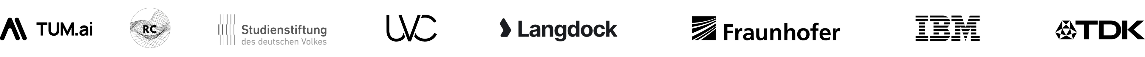 TUM.ai, RoboCup, Studienstiftung des deutschen Volkes, UVC, Langdock, Fraunhofer, IBM, TDK