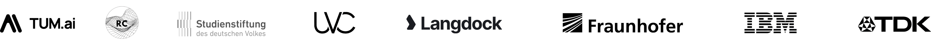 TUM.ai, RoboCup, Studienstiftung des deutschen Volkes, UVC, Langdock, Fraunhofer, IBM, TDK